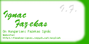 ignac fazekas business card
